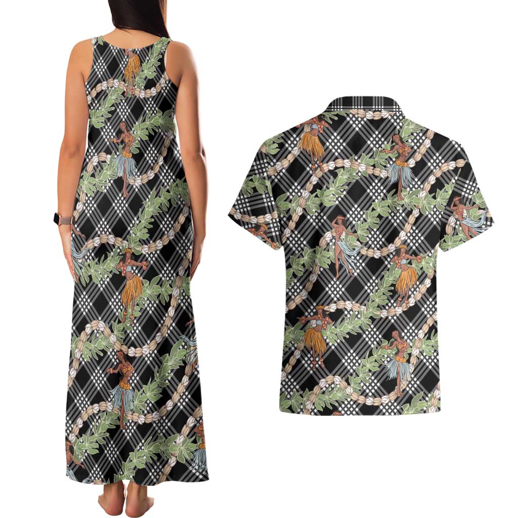 Sable Palaka Hula Girls Seamless Hawaii Aloha Couples Matching Tank Maxi Dress and Hawaiian Shirt LT7 - Polynesian Pride