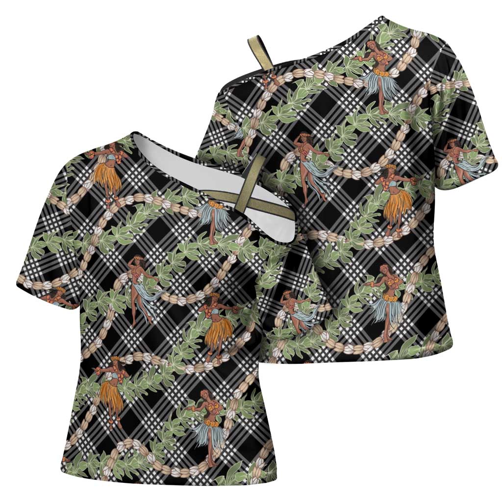 Sable Palaka Hula Girls Seamless Hawaii Aloha Cross Shoulder Shirt - Polynesian Pride
