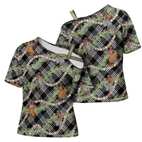 Sable Palaka Hula Girls Seamless Hawaii Aloha Cross Shoulder Shirt - Polynesian Pride