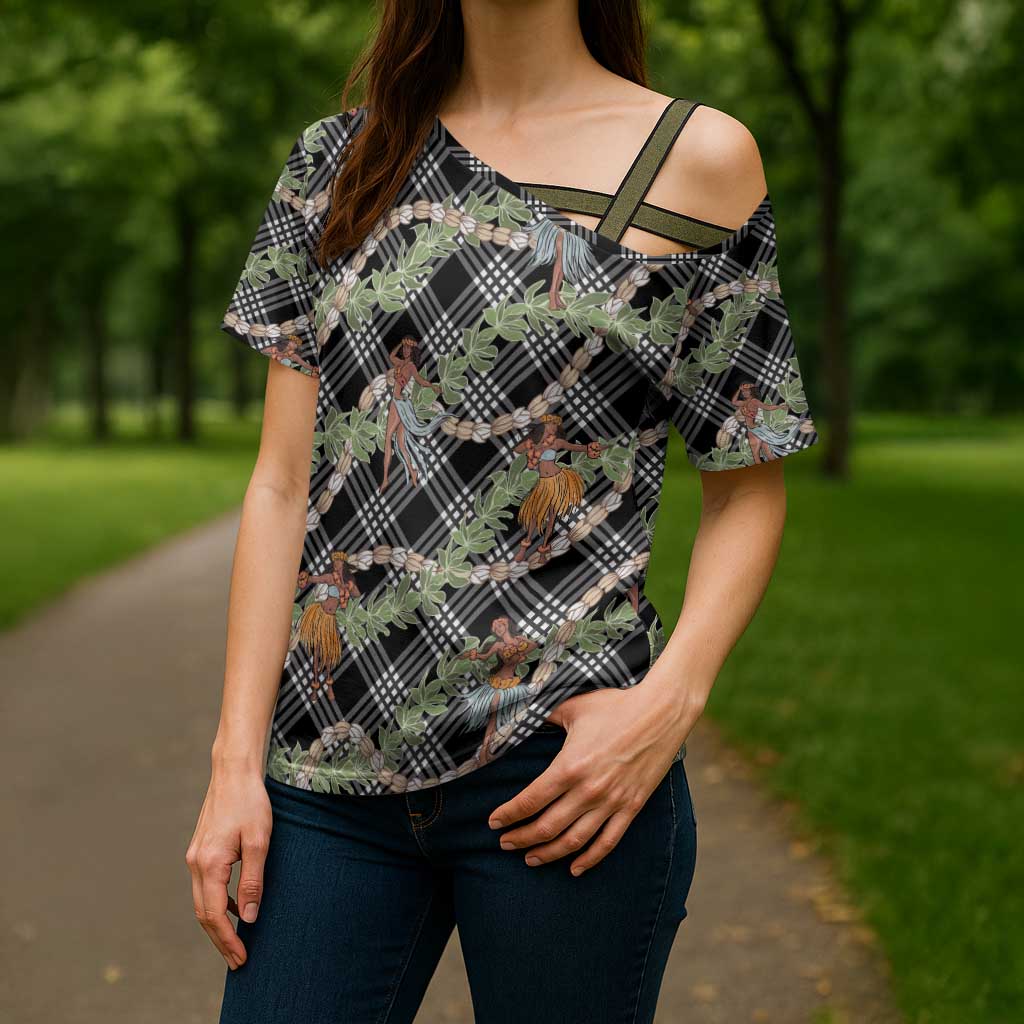 Sable Palaka Hula Girls Seamless Hawaii Aloha Cross Shoulder Shirt - Polynesian Pride