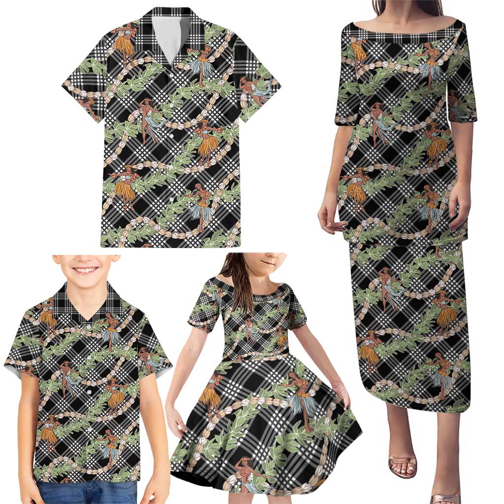 Sable Palaka Hula Girls Seamless Hawaii Aloha Family Matching Puletasi and Hawaiian Shirt LT7 - Polynesian Pride