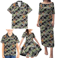 Sable Palaka Hula Girls Seamless Hawaii Aloha Family Matching Puletasi and Hawaiian Shirt LT7 - Polynesian Pride