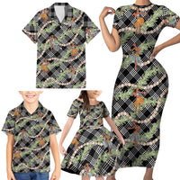 Sable Palaka Hula Girls Seamless Hawaii Aloha Family Matching Short Sleeve Bodycon Dress and Hawaiian Shirt LT7 - Polynesian Pride