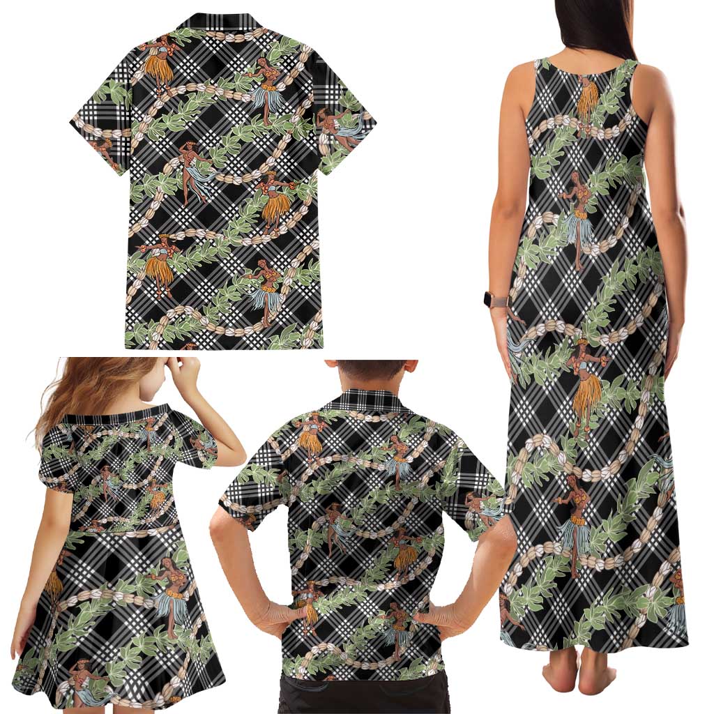 Sable Palaka Hula Girls Seamless Hawaii Aloha Family Matching Tank Maxi Dress and Hawaiian Shirt LT7 - Polynesian Pride