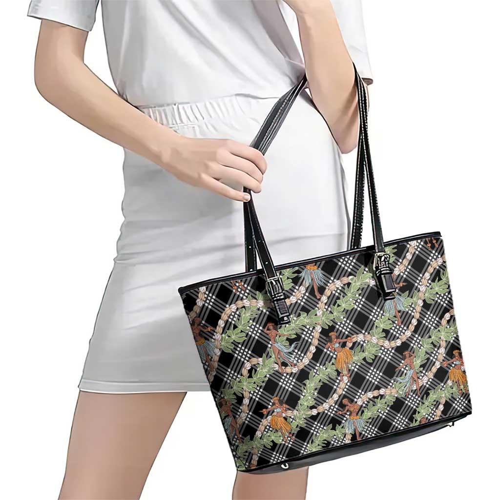 Sable Palaka Hula Girls Seamless Hawaii Aloha Leather Tote Bag - Polynesian Pride