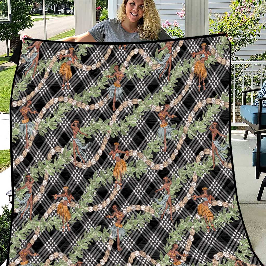 Sable Palaka Hula Girls Seamless Hawaii Aloha Quilt LT7 Black - Polynesian Pride