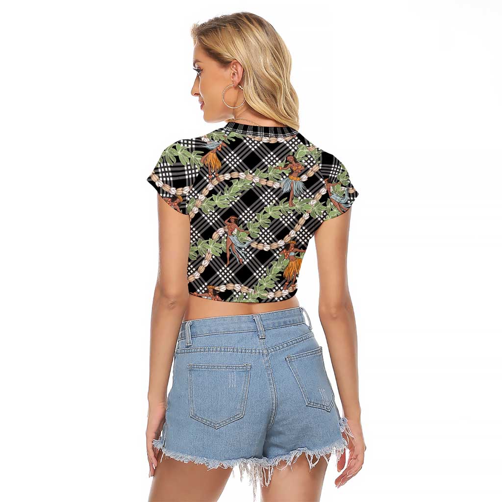Sable Palaka Hula Girls Seamless Hawaii Aloha Raglan Cropped T Shirt - Polynesian Pride