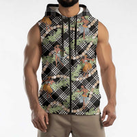 Sable Palaka Hula Girls Seamless Hawaii Aloha Sleeveless Zip Hoodie LT7 - Polynesian Pride