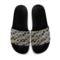 Sable Palaka Hula Girls Seamless Hawaii Aloha Slide Sandals LT7 Black - Polynesian Pride