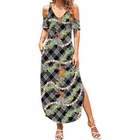 Sable Palaka Hula Girls Seamless Hawaii Aloha Summer Maxi Dress LT7 Women Black - Polynesian Pride