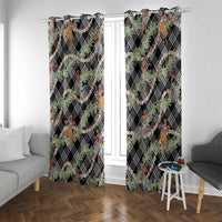 Sable Palaka Hula Girls Seamless Hawaii Aloha Window Curtain LT7 With Grommets Black - Polynesian Pride