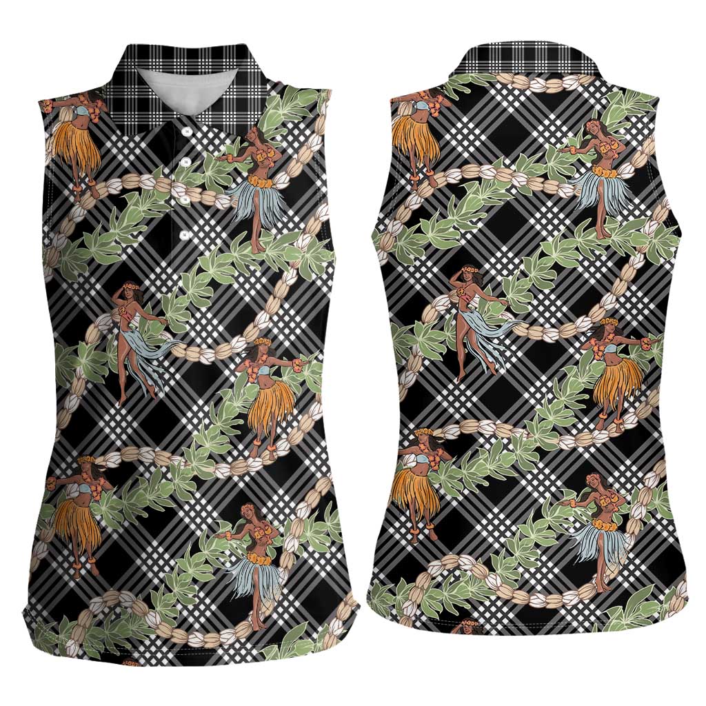 Sable Palaka Hula Girls Seamless Hawaii Aloha Women Sleeveless Polo Shirt LT7 - Polynesian Pride