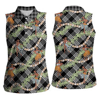 Sable Palaka Hula Girls Seamless Hawaii Aloha Women Sleeveless Polo Shirt LT7 - Polynesian Pride