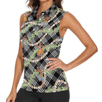 Sable Palaka Hula Girls Seamless Hawaii Aloha Women Sleeveless Polo Shirt LT7 - Polynesian Pride