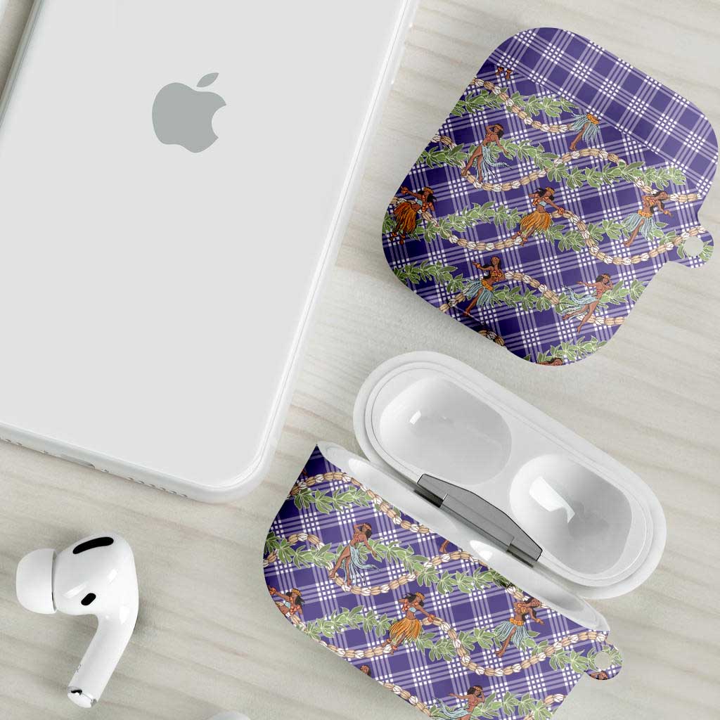 Lavender Palaka Hula Girls Seamless Hawaii Aloha AirPods Case - Polynesian Pride