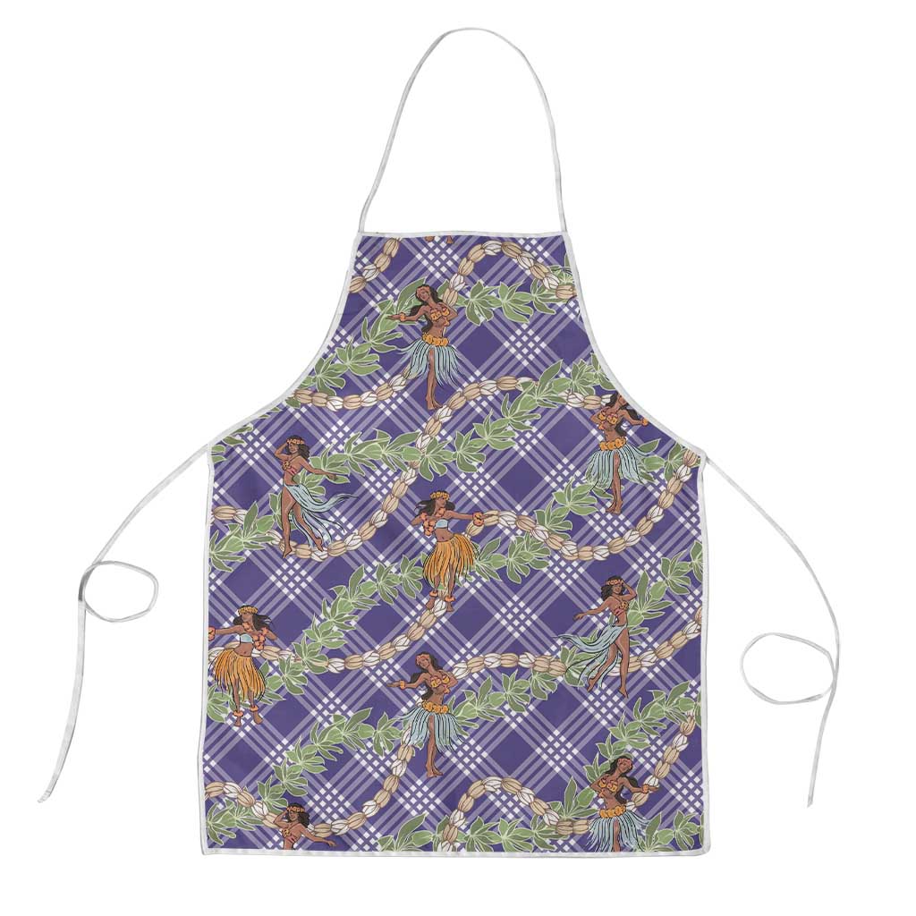 Lavender Palaka Hula Girls Seamless Hawaii Aloha Apron - Polynesian Pride