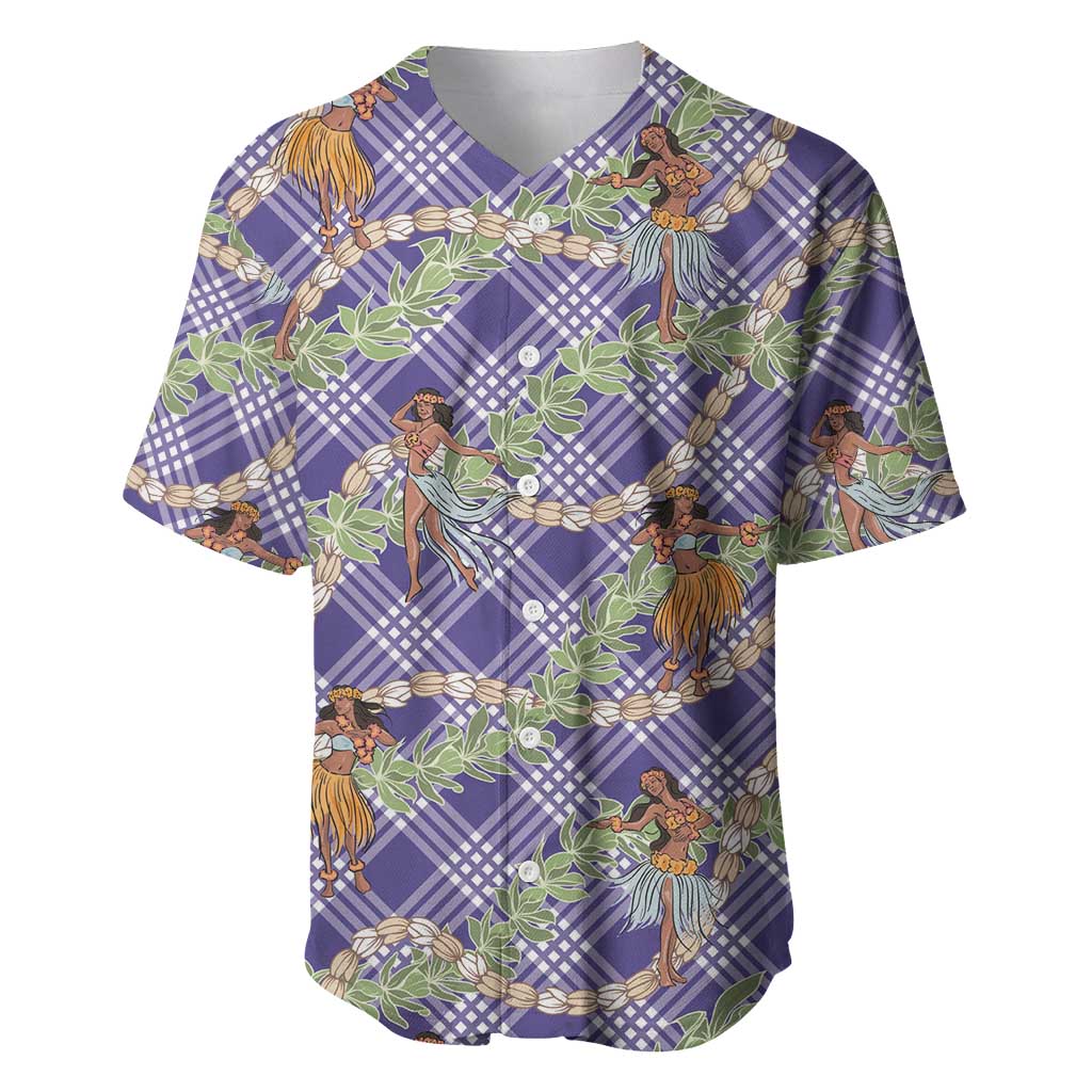 Lavender Palaka Hula Girls Seamless Hawaii Aloha Baseball Jersey - Polynesian Pride