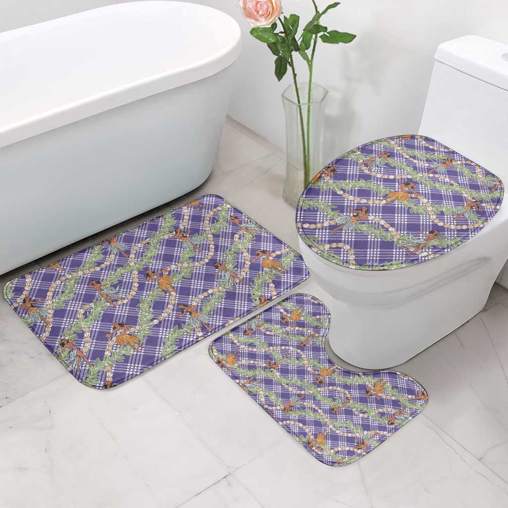 Lavender Palaka Hula Girls Seamless Hawaii Aloha Bathroom Set - Polynesian Pride