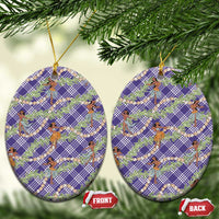 Lavender Palaka Hula Girls Seamless Hawaii Aloha Ceramic Ornament LT7 Oval Lavender - Polynesian Pride