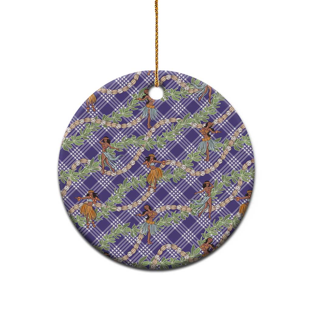 Lavender Palaka Hula Girls Seamless Hawaii Aloha Ceramic Ornament LT7 - Polynesian Pride
