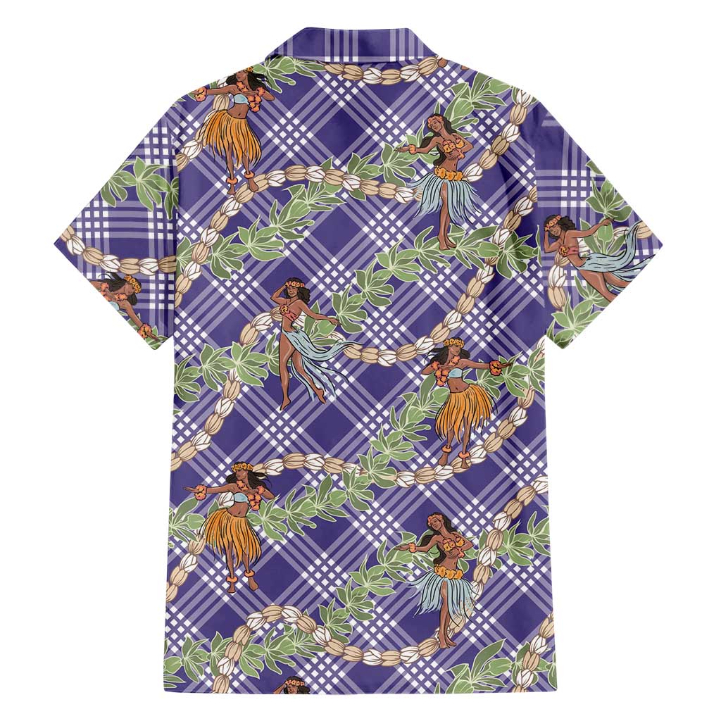 Lavender Palaka Hula Girls Seamless Hawaii Aloha Family Matching Long Sleeve Bodycon Dress and Hawaiian Shirt LT7 - Polynesian Pride