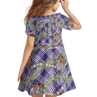 Lavender Palaka Hula Girls Seamless Hawaii Aloha Family Matching Summer Maxi Dress and Hawaiian Shirt LT7 - Polynesian Pride