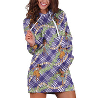 Lavender Palaka Hula Girls Seamless Hawaii Aloha Hoodie Dress LT7 Lavender - Polynesian Pride