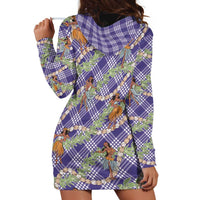 Lavender Palaka Hula Girls Seamless Hawaii Aloha Hoodie Dress LT7 - Polynesian Pride