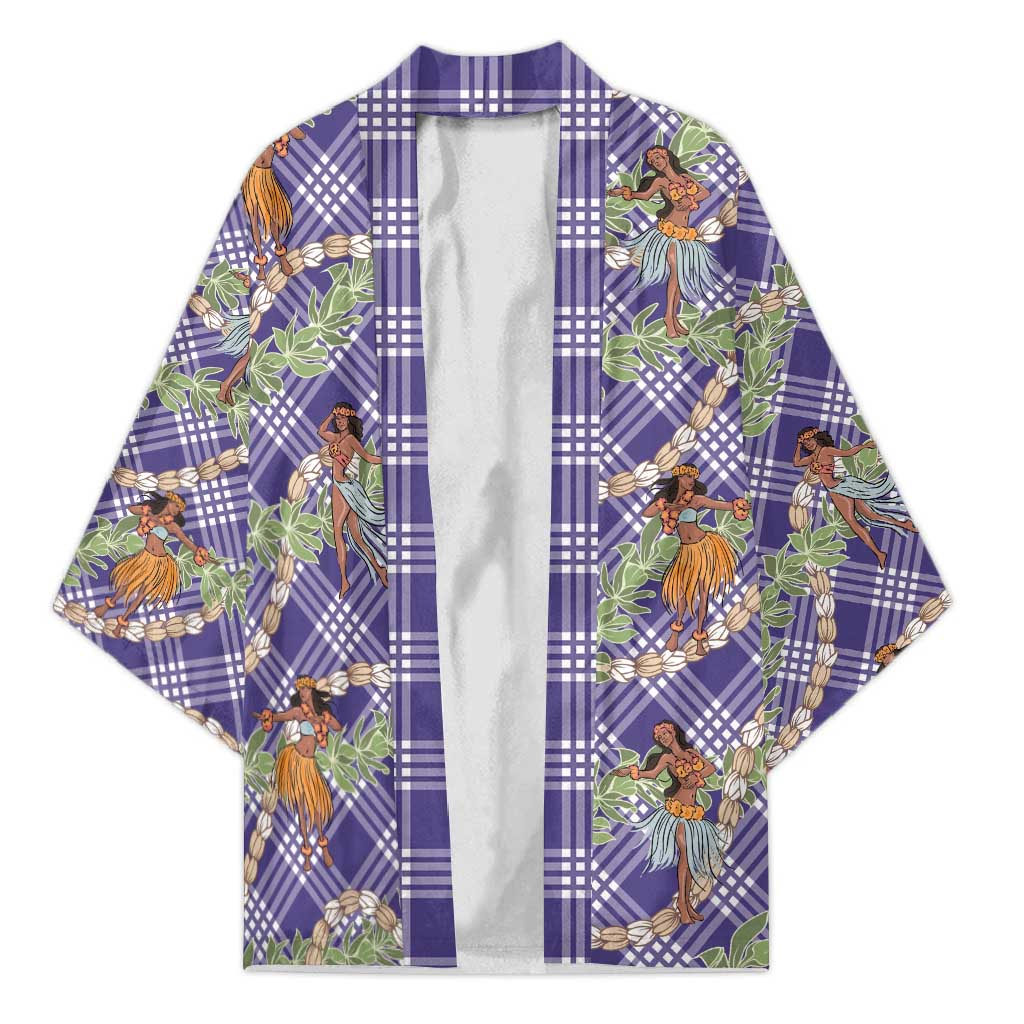 Lavender Palaka Hula Girls Seamless Hawaii Aloha Kimono LT7 Unisex Lavender - Polynesian Pride