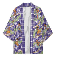 Lavender Palaka Hula Girls Seamless Hawaii Aloha Kimono LT7 Unisex Lavender - Polynesian Pride