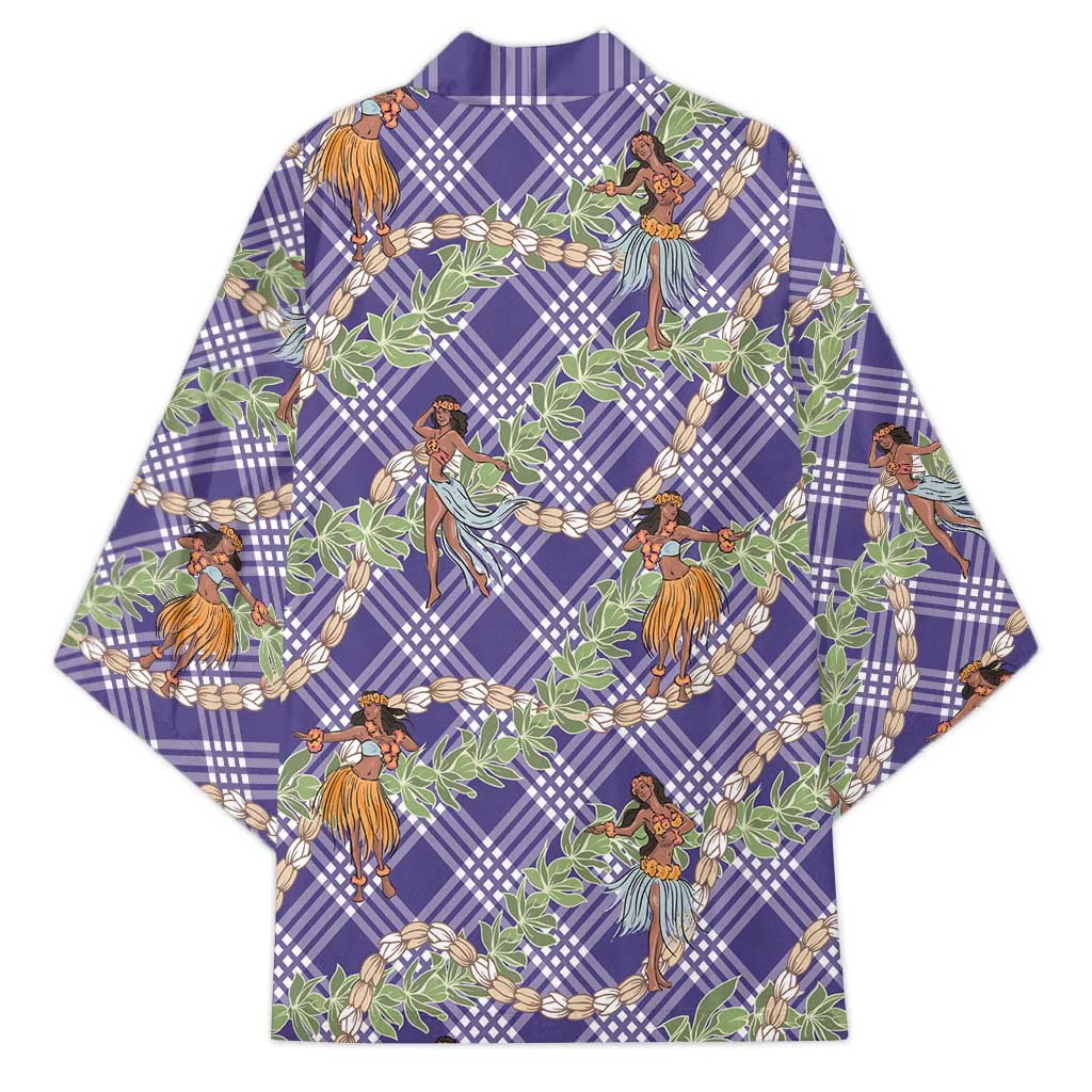 Lavender Palaka Hula Girls Seamless Hawaii Aloha Kimono LT7 - Polynesian Pride