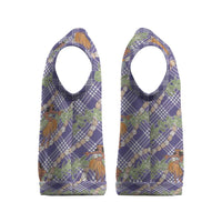 Lavender Palaka Hula Girls Seamless Hawaii Aloha Christmas Knitted V-Neck Vest - Polynesian Pride