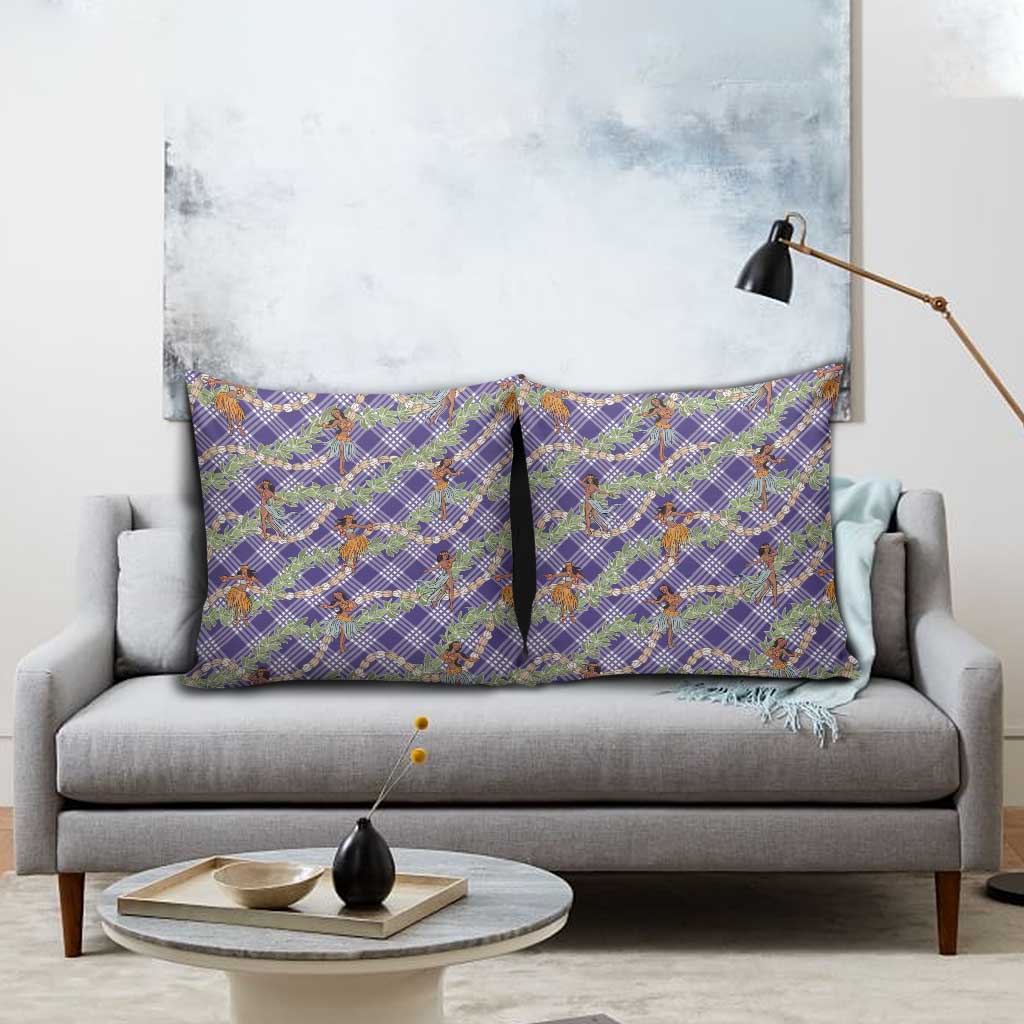 Lavender Palaka Hula Girls Seamless Hawaii Aloha Pillow Cover - Polynesian Pride