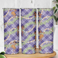 Lavender Palaka Hula Girls Seamless Hawaii Aloha Skinny Tumbler LT7 - Polynesian Pride