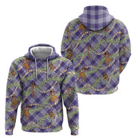 Lavender Palaka Hula Girls Seamless Hawaii Aloha Zip Hoodie - Polynesian Pride
