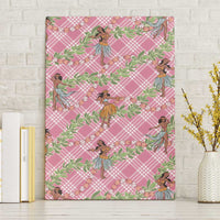 Lokelani Pink Palaka Hula Girls Seamless Hawaii Aloha Canvas Wall Art LT7 Without Frame Pink - Polynesian Pride