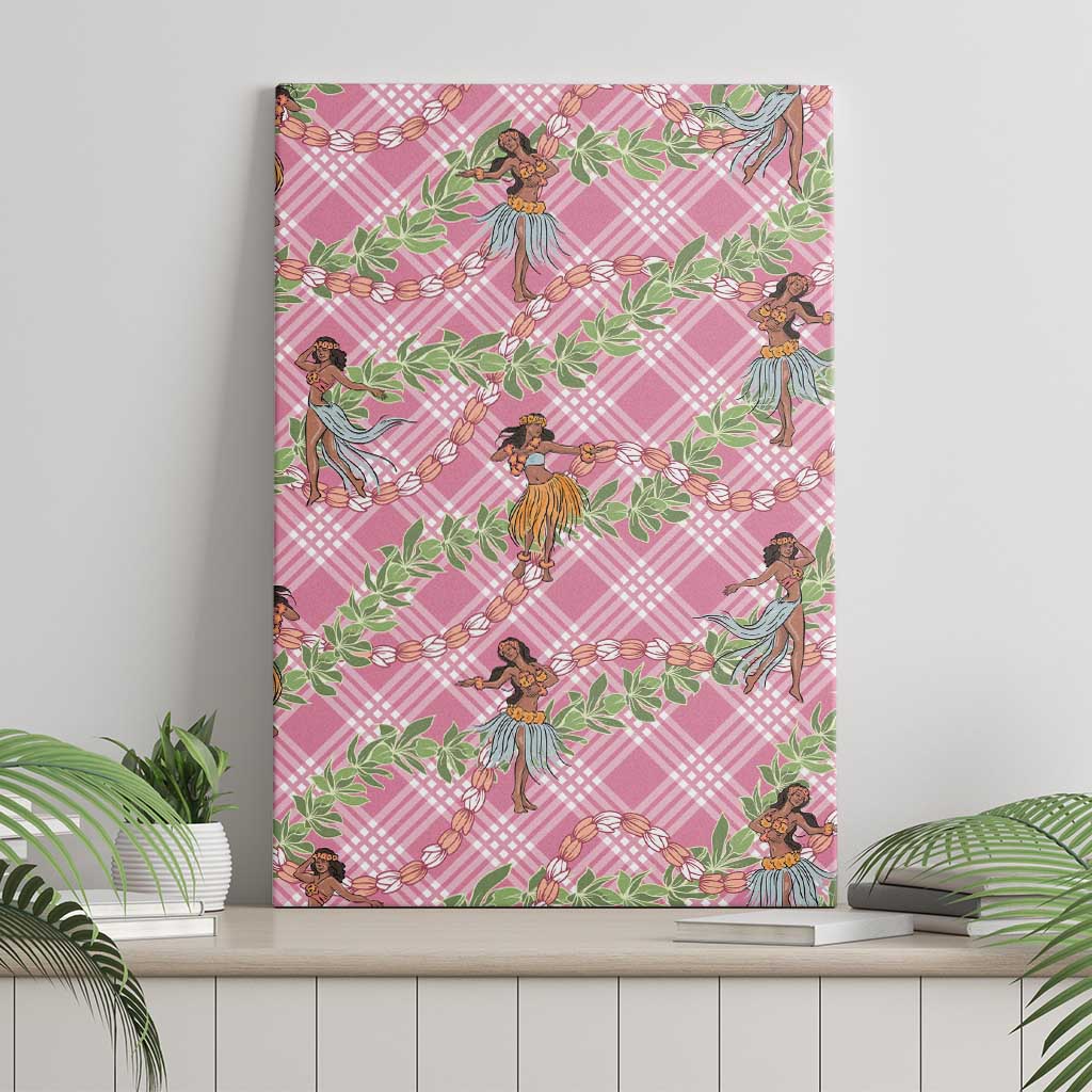 Lokelani Pink Palaka Hula Girls Seamless Hawaii Aloha Canvas Wall Art LT7 - Polynesian Pride