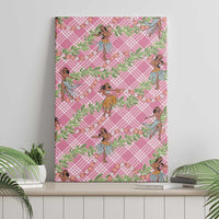 Lokelani Pink Palaka Hula Girls Seamless Hawaii Aloha Canvas Wall Art LT7 - Polynesian Pride
