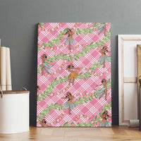 Lokelani Pink Palaka Hula Girls Seamless Hawaii Aloha Canvas Wall Art LT7 - Polynesian Pride