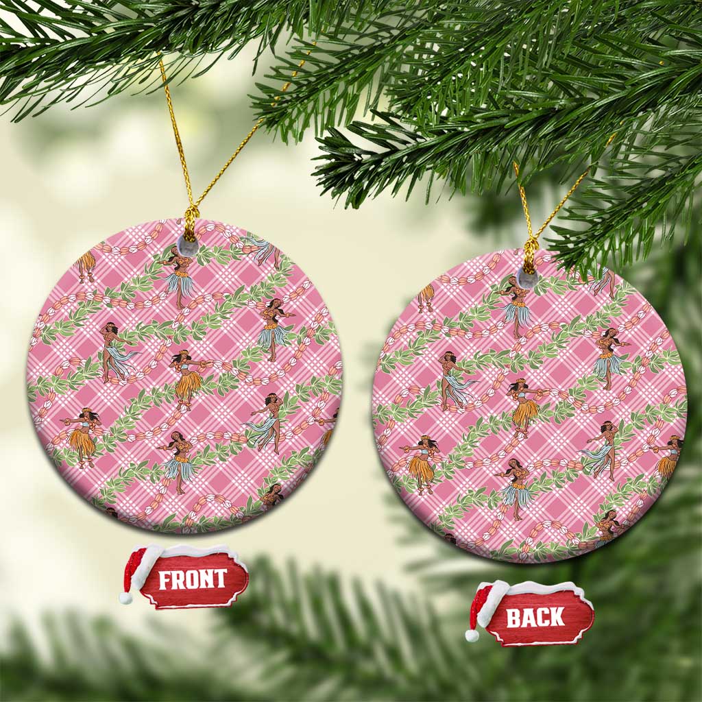 Lokelani Pink Palaka Hula Girls Seamless Hawaii Aloha Ceramic Ornament - Polynesian Pride