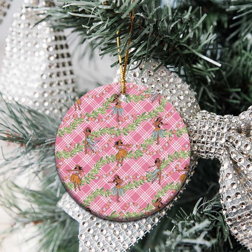 Lokelani Pink Palaka Hula Girls Seamless Hawaii Aloha Ceramic Ornament - Polynesian Pride