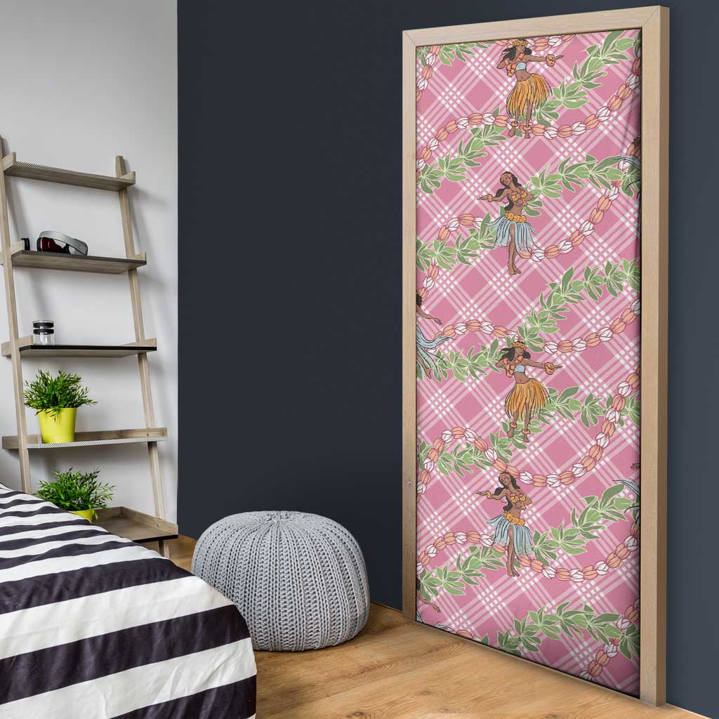 Lokelani Pink Palaka Hula Girls Seamless Hawaii Aloha Door Cover - Polynesian Pride