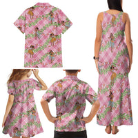 Lokelani Pink Palaka Hula Girls Seamless Hawaii Aloha Family Matching Tank Maxi Dress and Hawaiian Shirt LT7 - Polynesian Pride