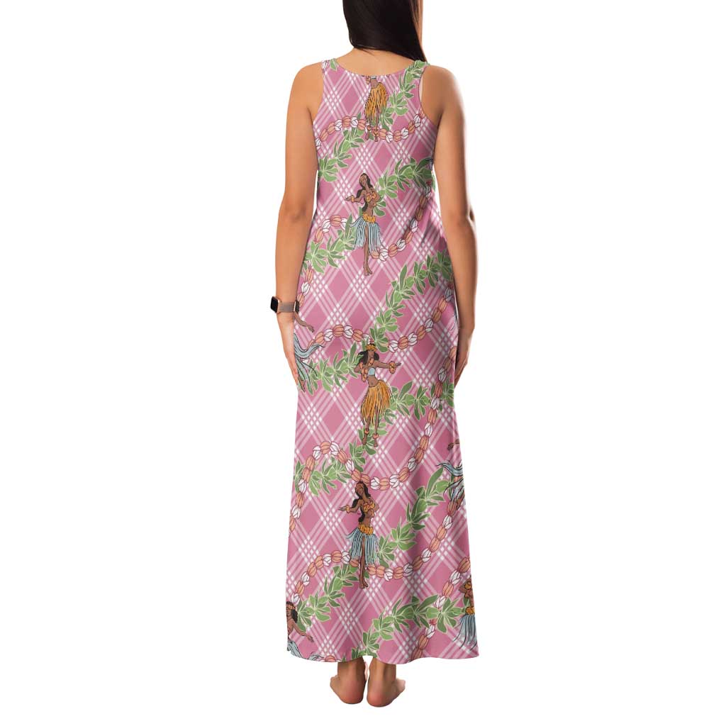 Lokelani Pink Palaka Hula Girls Seamless Hawaii Aloha Family Matching Tank Maxi Dress and Hawaiian Shirt LT7 - Polynesian Pride