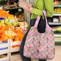 Lokelani Pink Palaka Hula Girls Seamless Hawaii Aloha Grocery Bag - Polynesian Pride