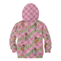 Lokelani Pink Palaka Hula Girls Seamless Hawaii Aloha Kid Hoodie - Polynesian Pride