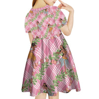 Lokelani Pink Palaka Hula Girls Seamless Hawaii Aloha Kid Short Sleeve Dress LT7 - Polynesian Pride