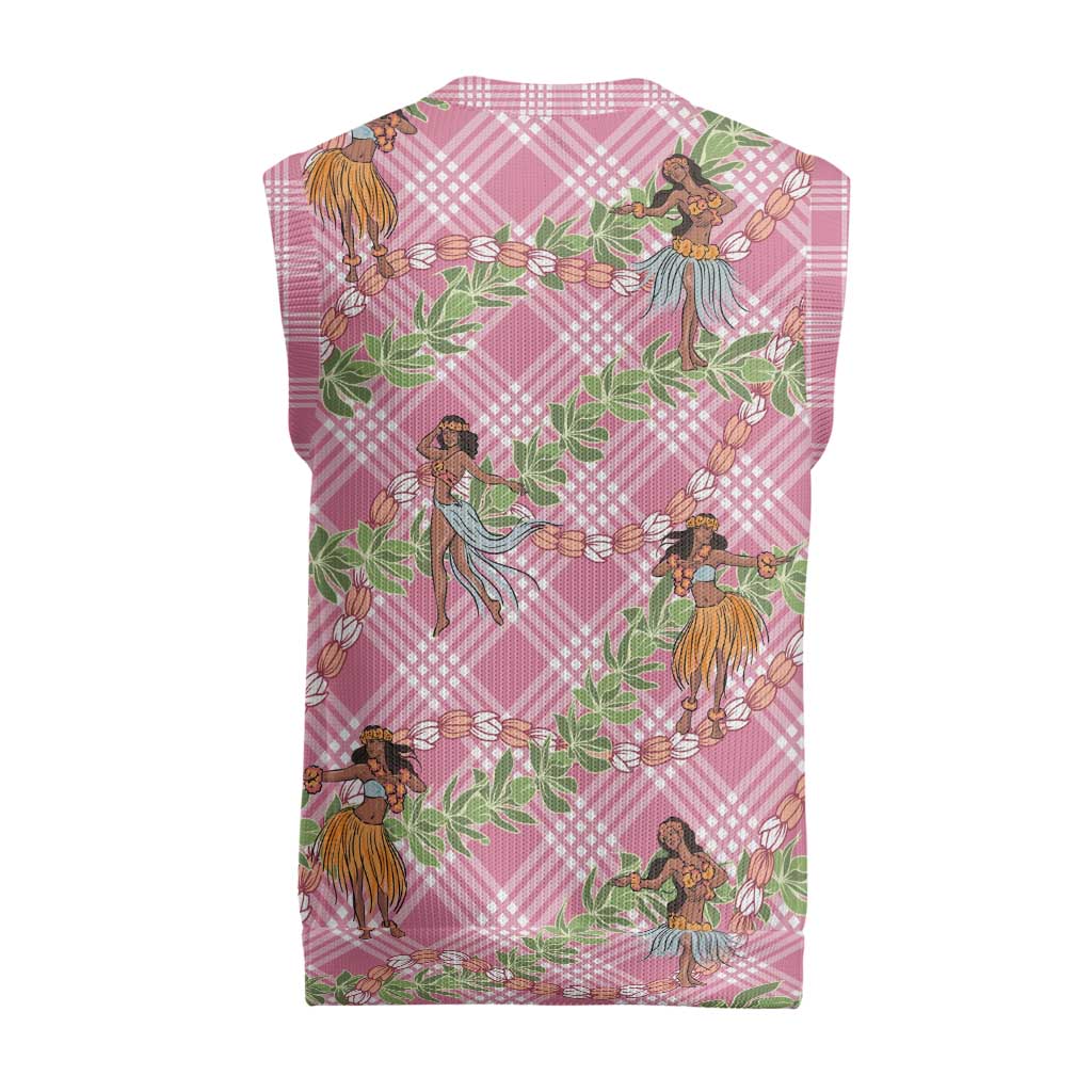 Lokelani Pink Palaka Hula Girls Seamless Hawaii Aloha Christmas Knitted V-Neck Vest LT7 - Polynesian Pride
