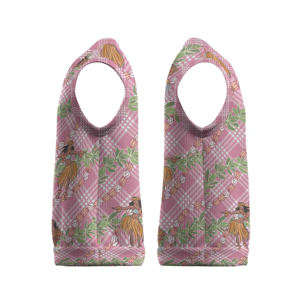 Lokelani Pink Palaka Hula Girls Seamless Hawaii Aloha Christmas Knitted V-Neck Vest LT7 - Polynesian Pride