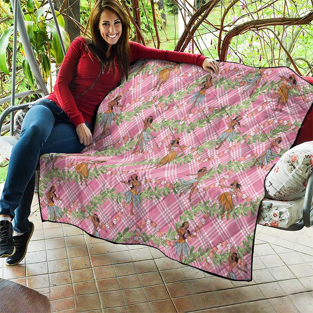 Lokelani Pink Palaka Hula Girls Seamless Hawaii Aloha Quilt - Polynesian Pride